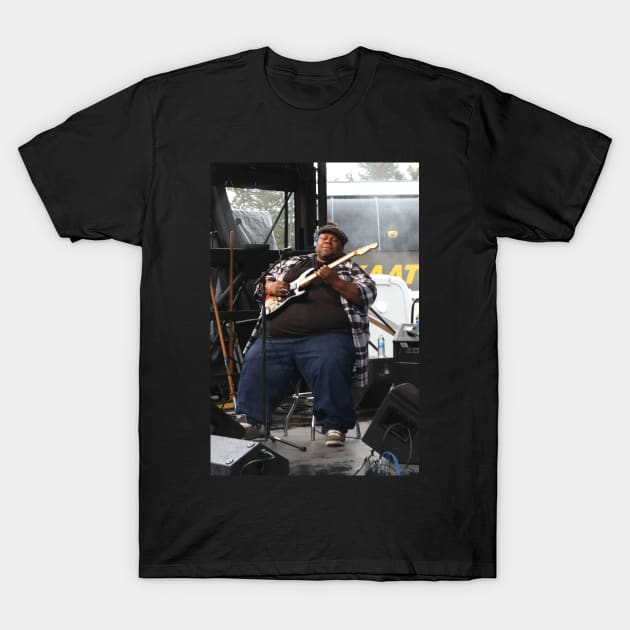 Derwin "Big D" Perkins Jon Cleary Band BW Photograph T-Shirt by Concert Photos